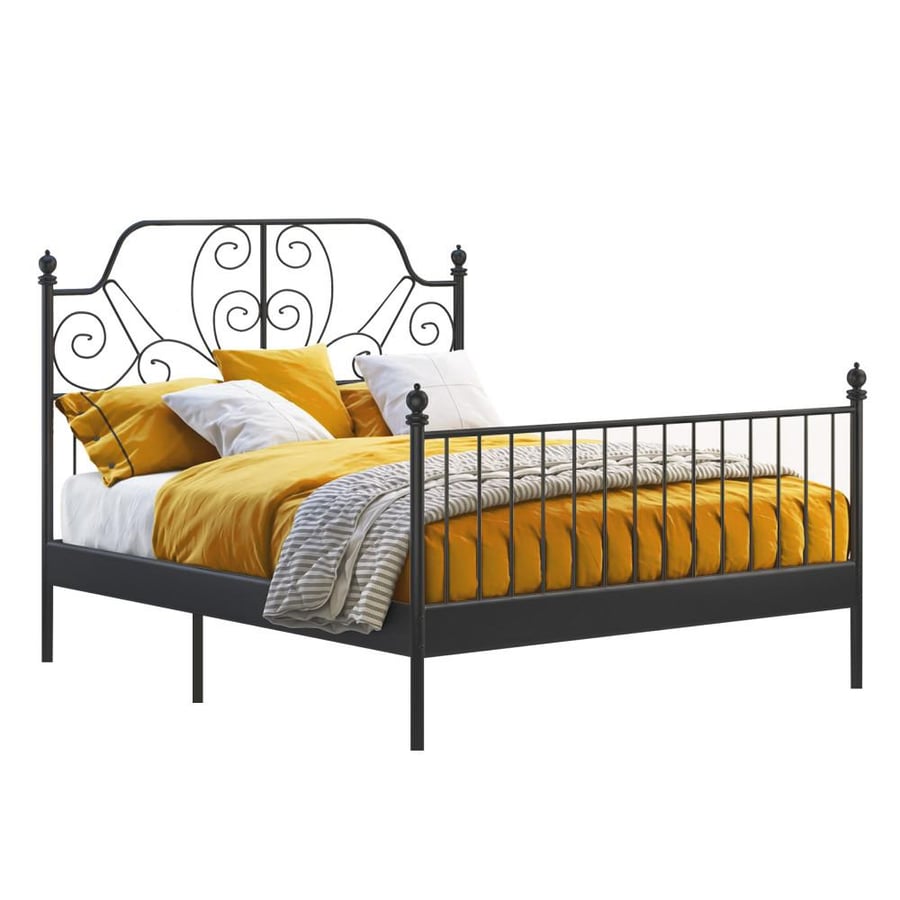 Naveera black bed frame 140x200 cm