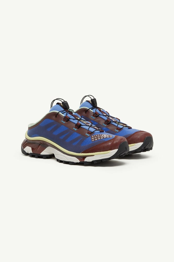 MM6 x Salomon sneaker mules-Ultramari Rum Raisin and Yellow Iris
