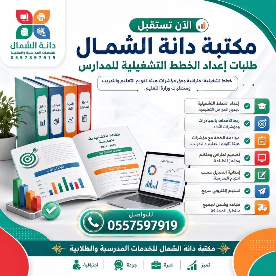 باقة الجاهزية التعليمية والمهنية المتكاملة (الخطـة التشغيليـة + ملف النمو المهني + ملف الرخصة المهنية) - للعام الدراسي 1448هـ