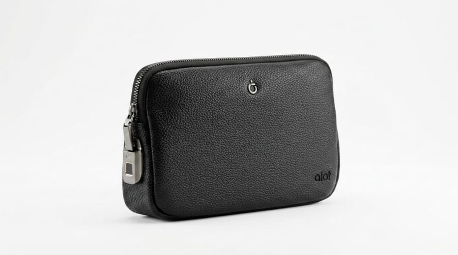 حقيبة ألوت Sovereign Pouch بقفل بصمة – جلد صناعي مقاوم للماء [اسود]
