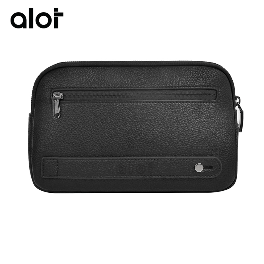 حقيبة ألوت Sovereign Pouch بقفل بصمة – جلد صناعي مقاوم للماء [اسود]