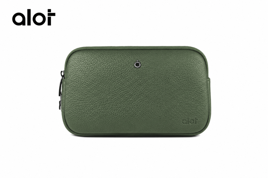 حقيبة ألوت Sovereign Pouch بقفل بصمة – جلد صناعي مقاوم للماء [خضر]