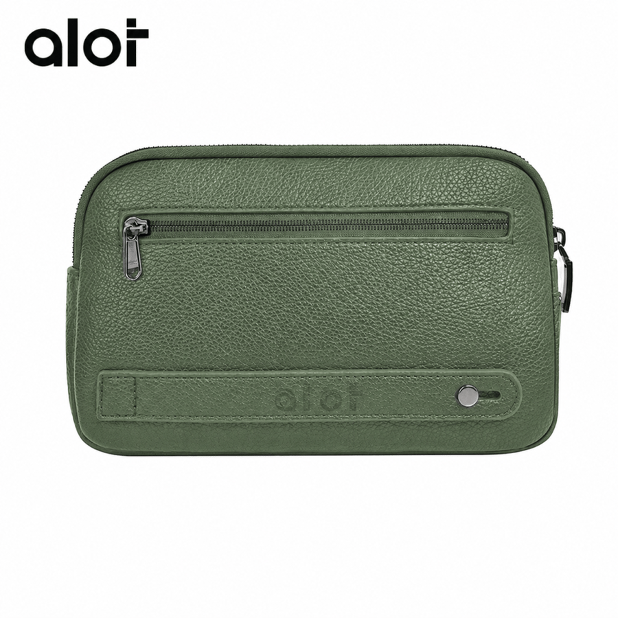 حقيبة ألوت Sovereign Pouch بقفل بصمة – جلد صناعي مقاوم للماء [خضر]