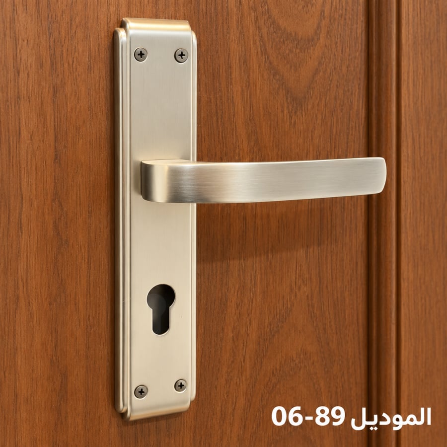 مقبض باب خشب فضي الموديل : 06-89