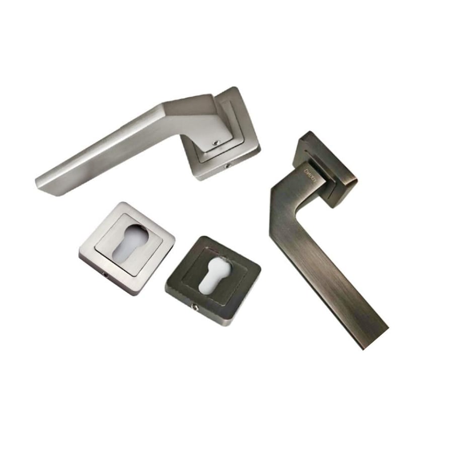 Silver wooden door handle