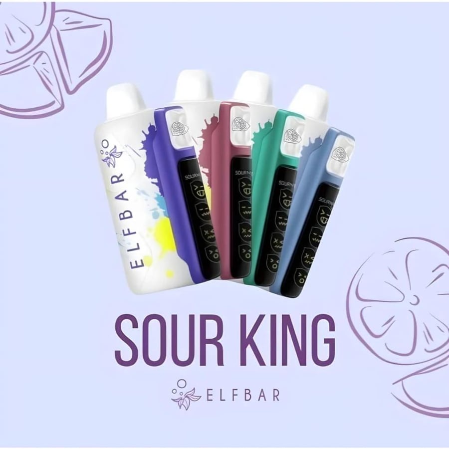ELFBAR Sour King 30000 سحبة سيجارة الفبار 30000 شفطة 50 نيكوتين عدة نكهات استخدام مره واحده