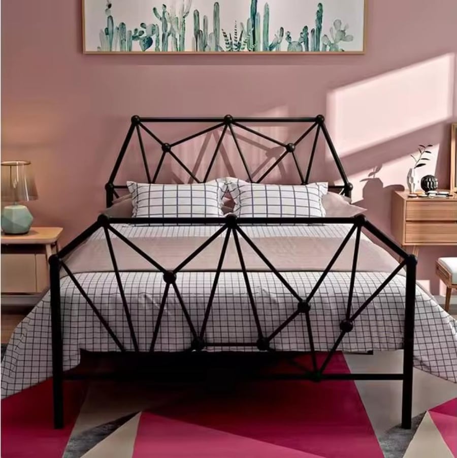 Bed with a distinctive design || Black, size 190cm-90cm