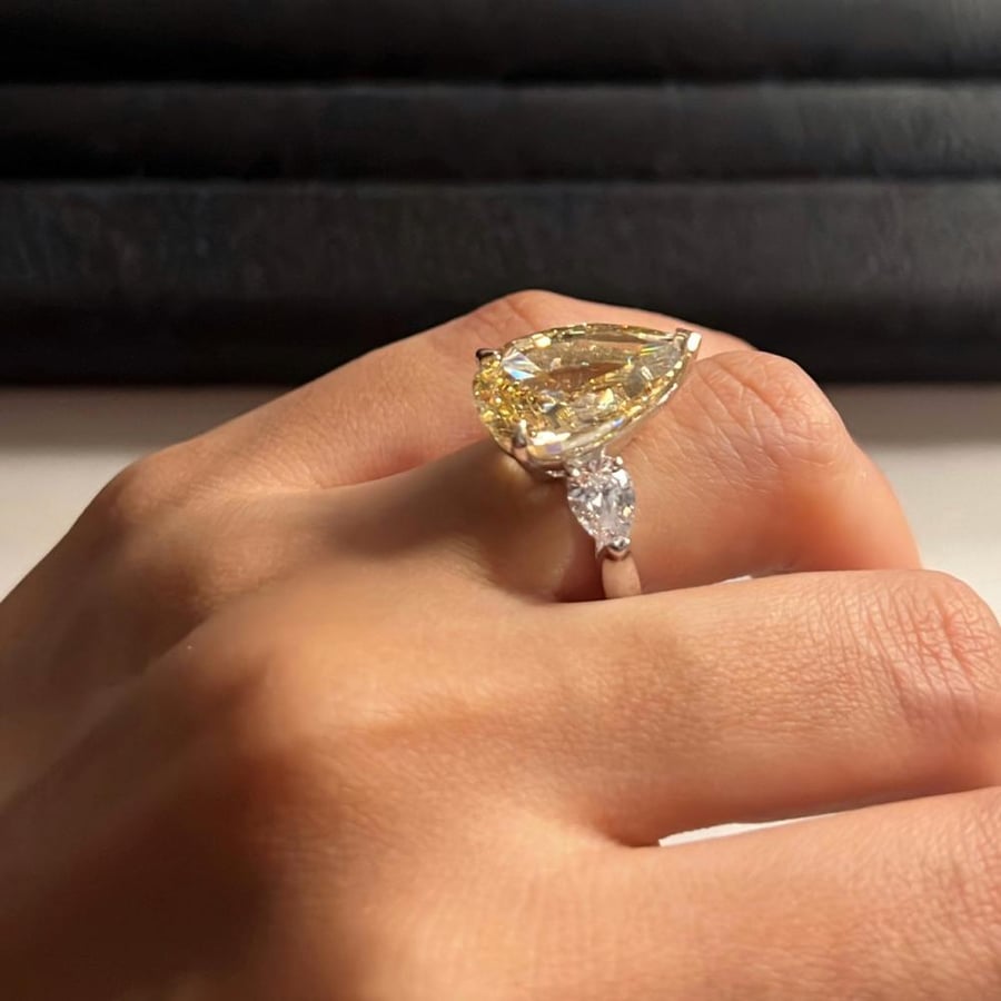 Pear cut yellow