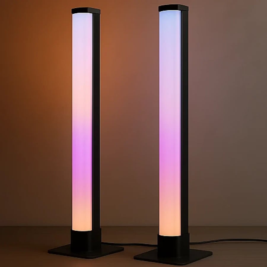 مصباح طاولة غطاء اسود لون انارة RGB مزدوج ثنائي