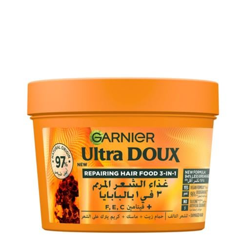 ماسك غارنييه الترا دوكس بالبابايا للشعر التالف 390 مل