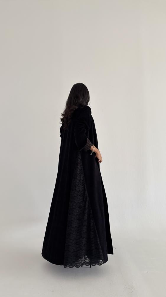 Winter lace abaya