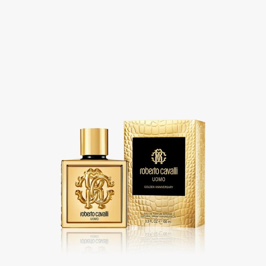 عطر روبرتو كافالي أومو جولدن انفيرسيري أو دو برفيوم 100 مل للرجال