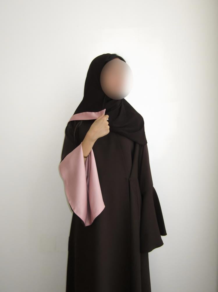 Mocha Pink silk abaya