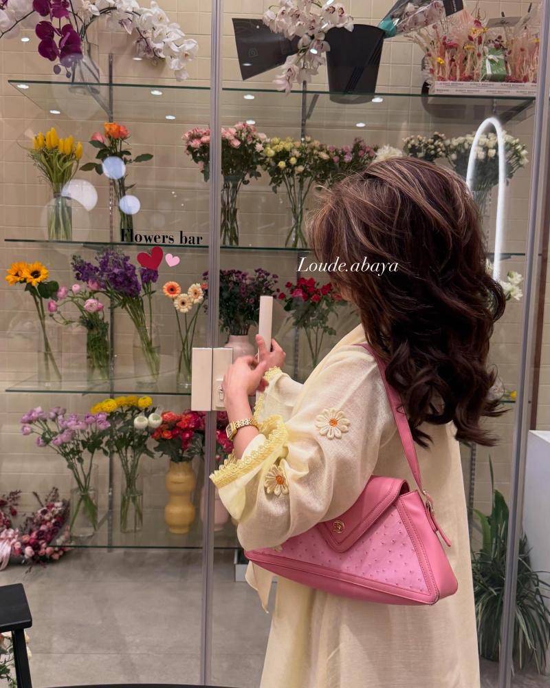 عباية لنن هندي  "sun flower”