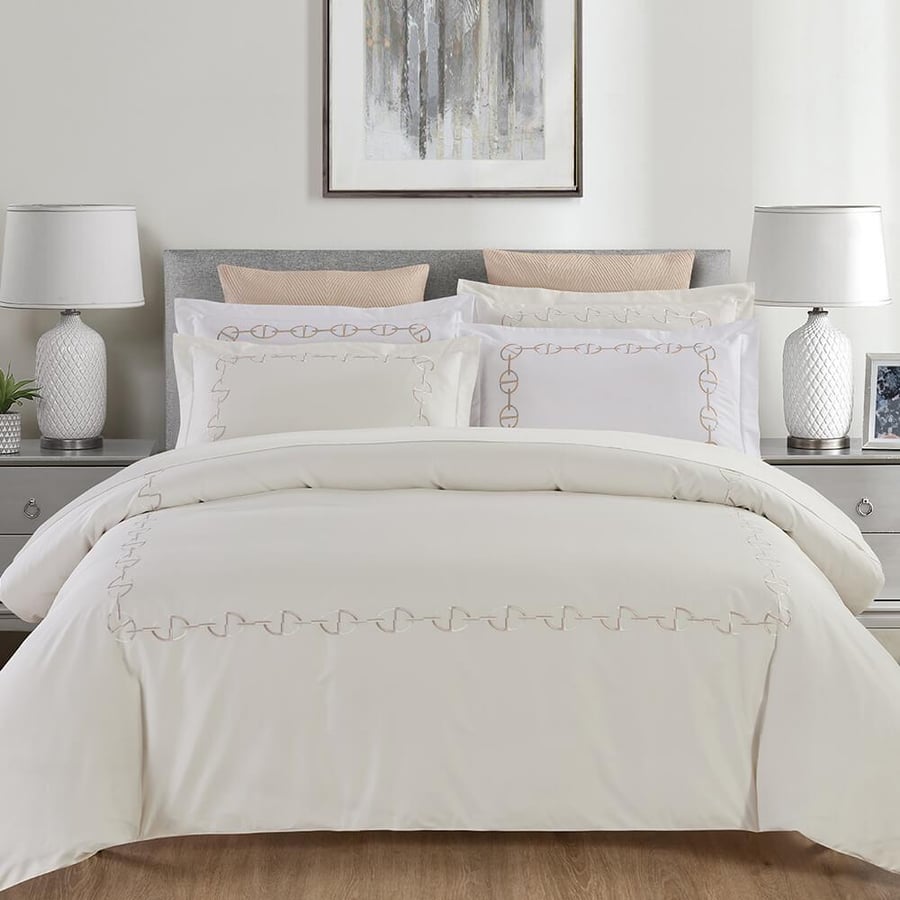 Luxe King Size Comforter Set 6 Pieces, Pure Cotton With Embroidery