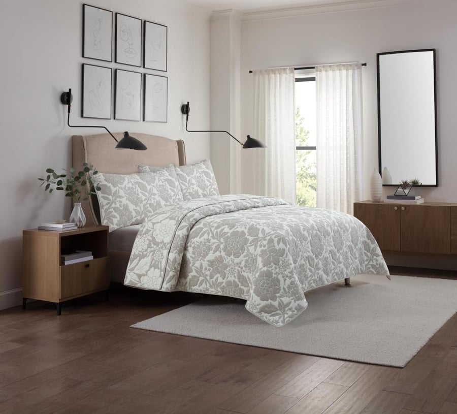 Tjx Matelasse Stone King Size – 3 Pices Quilt Set