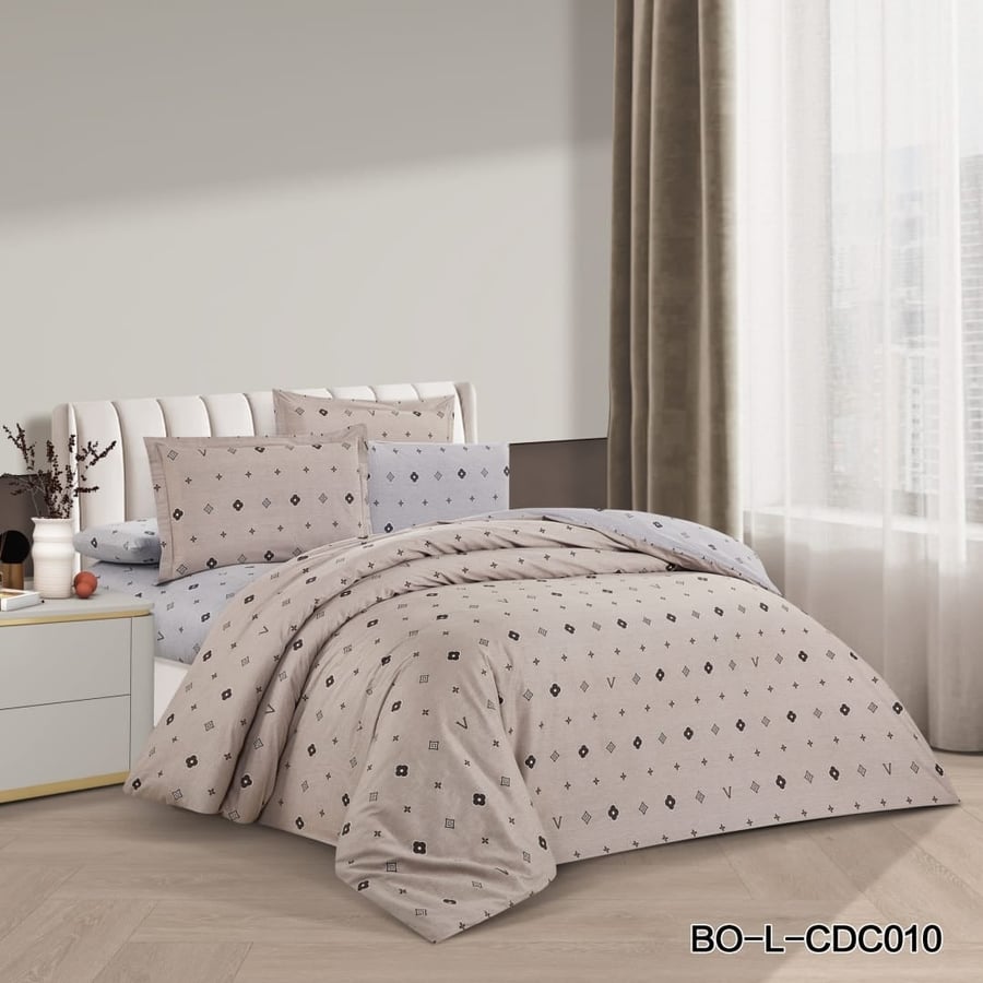 A house quilt with floral design, 100% cotton, for two people, 6 pieces