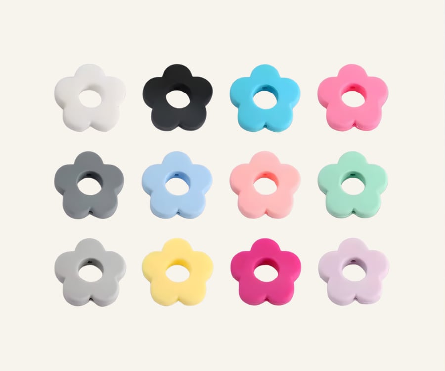 Silicone flower teether for children