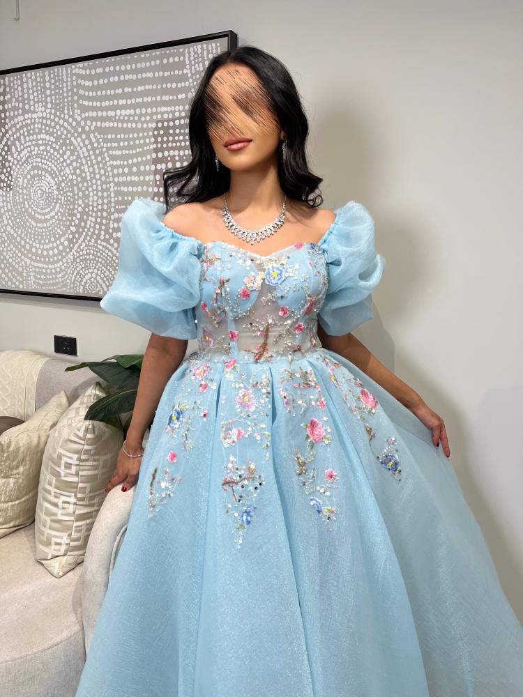Evening dress sky blue