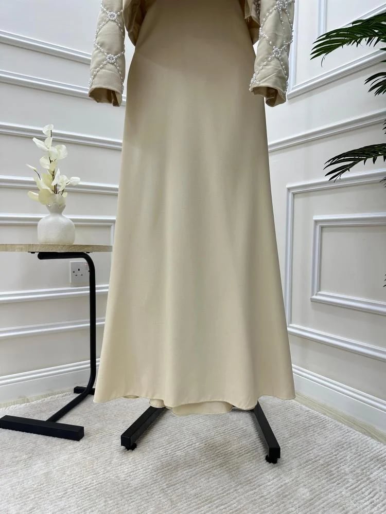 Soft beige two-piece dress