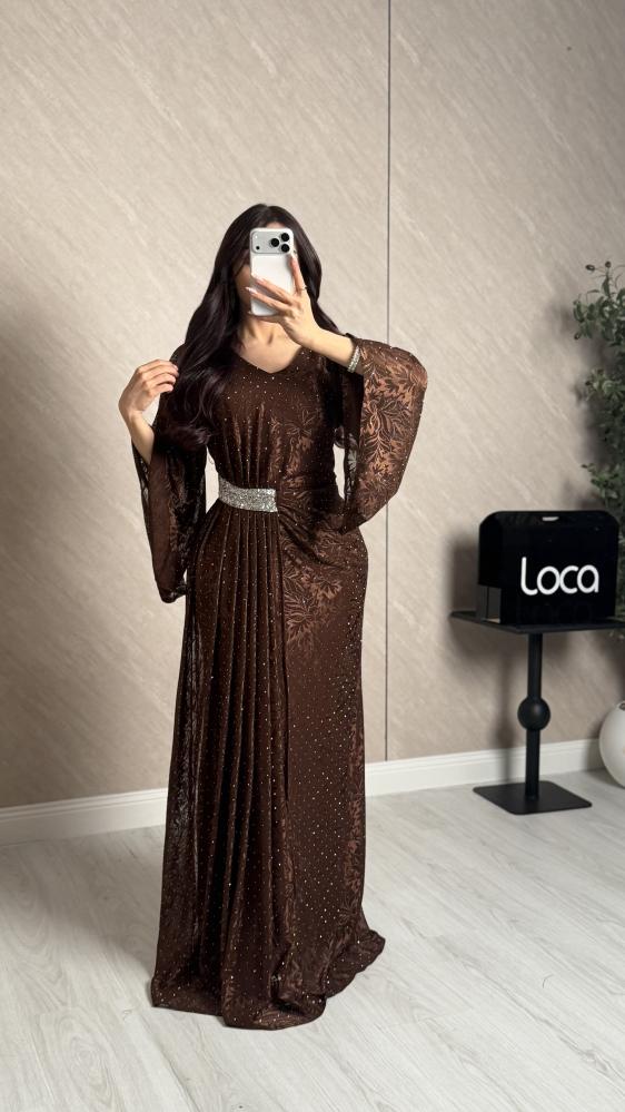 Soft dress with mocha shine