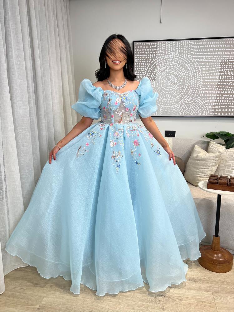 Evening dress sky blue