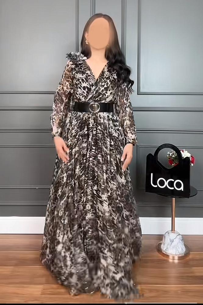 Soft long dress with a distinctive print from Luka Fashion
