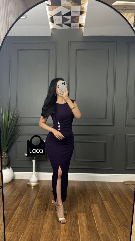 فستان  ماسك لون ليلكي من لوكا فاشن