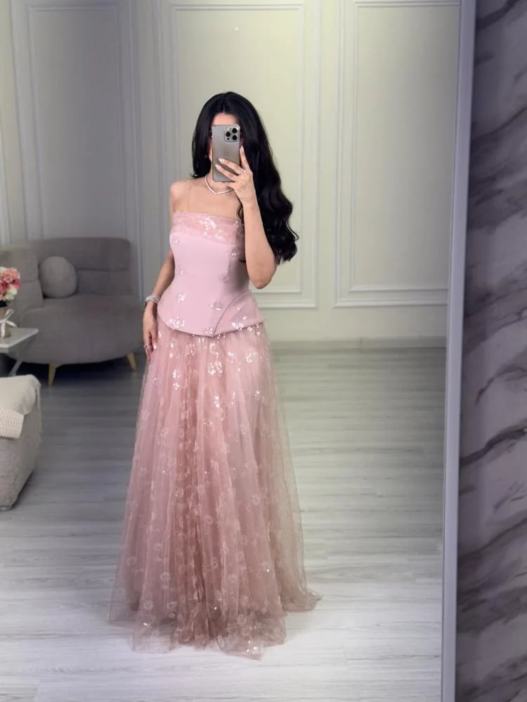 Pink evening dress