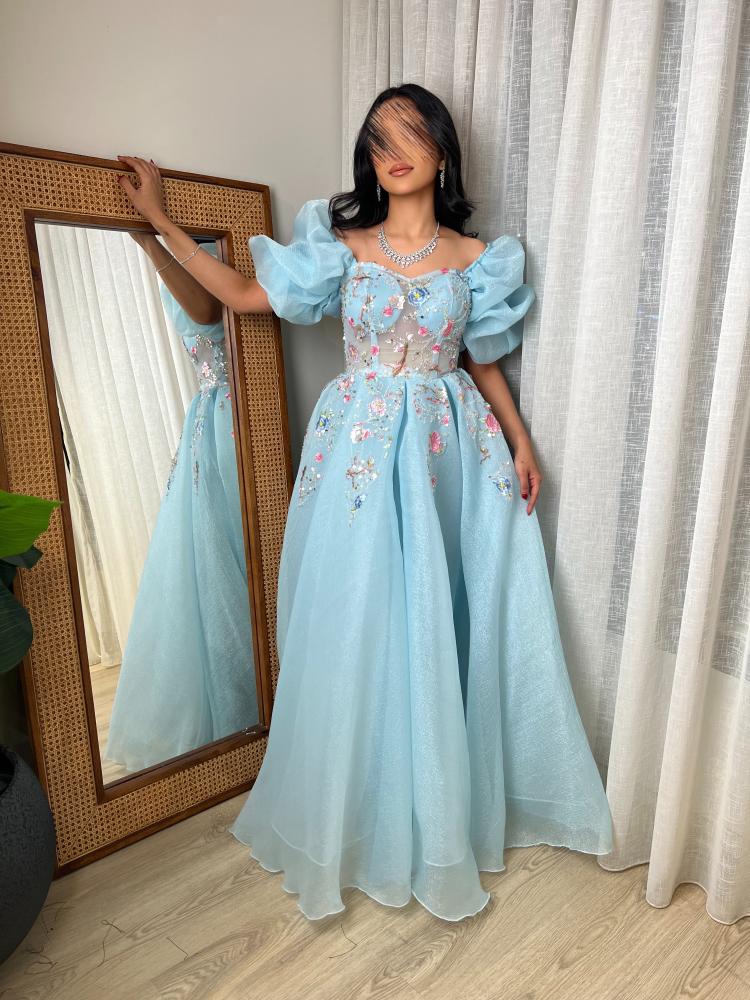 Evening dress sky blue