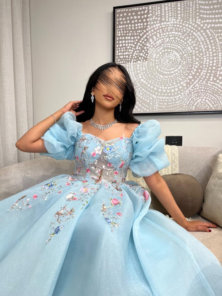 Evening dress sky blue