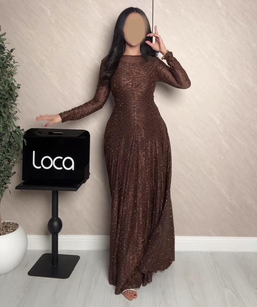 Soft dress with mocha shine