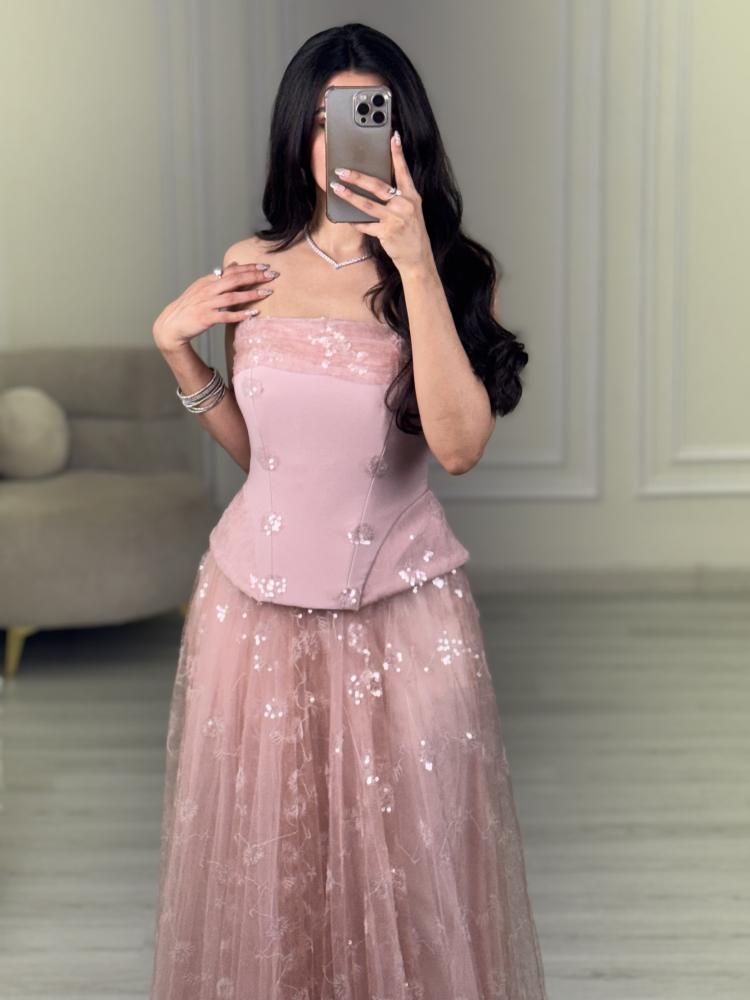 Pink evening dress