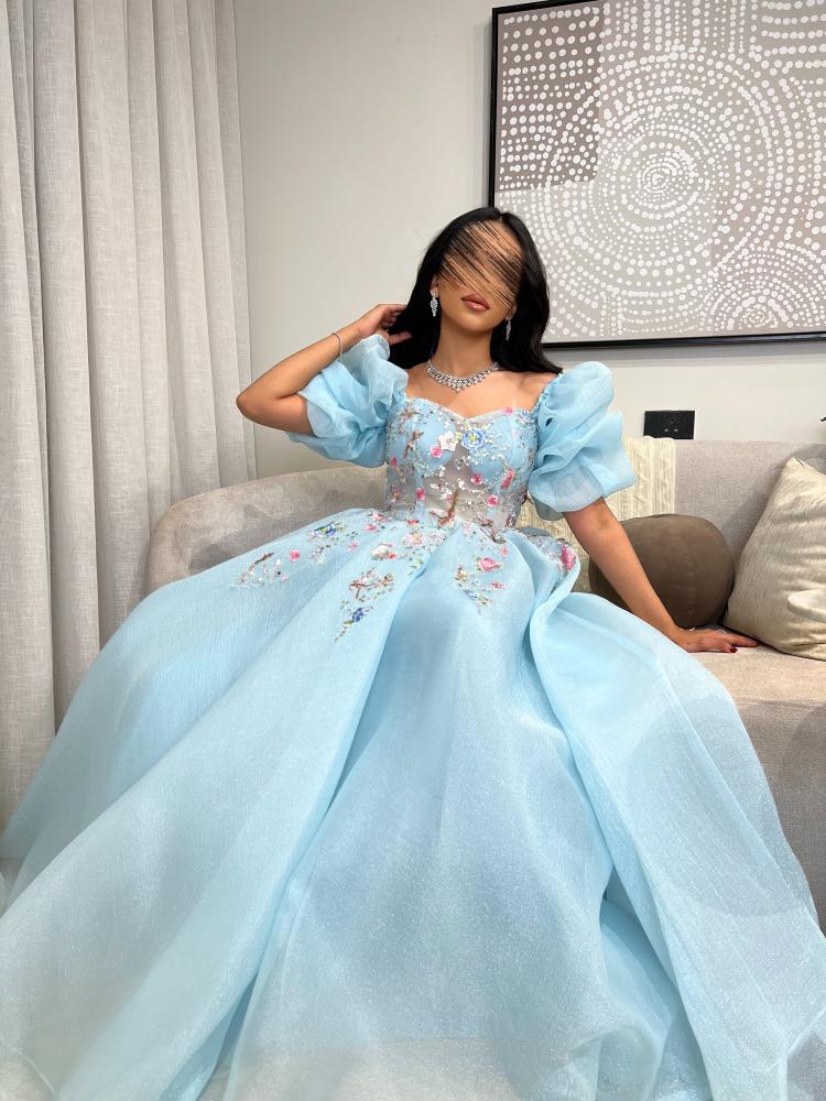 Evening dress sky blue