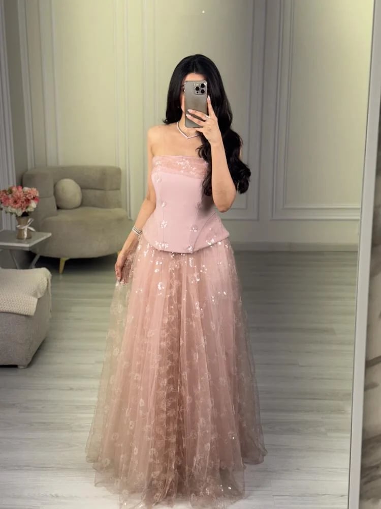 Pink evening dress