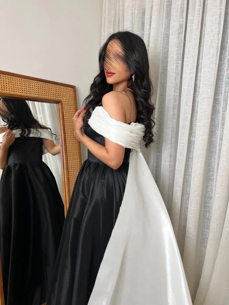 White and black dress