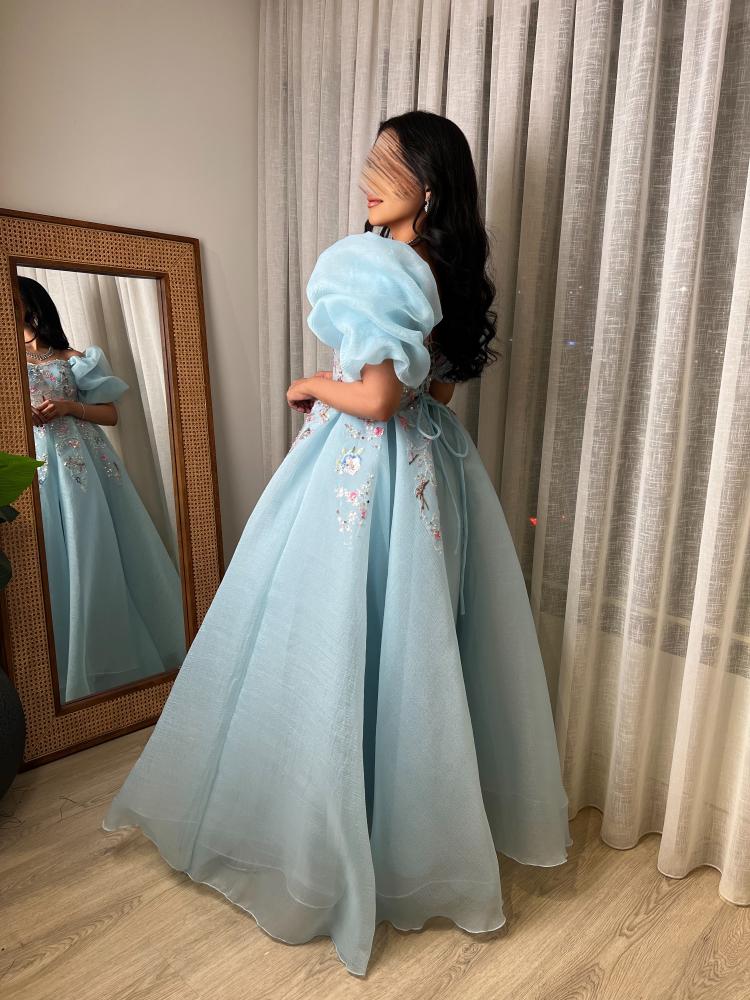 Evening dress sky blue