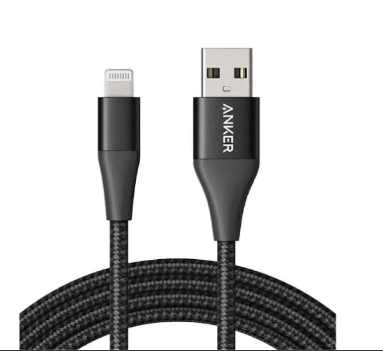 سلك شحن أيفون قماش 1.8 متر أسود - ANKER
