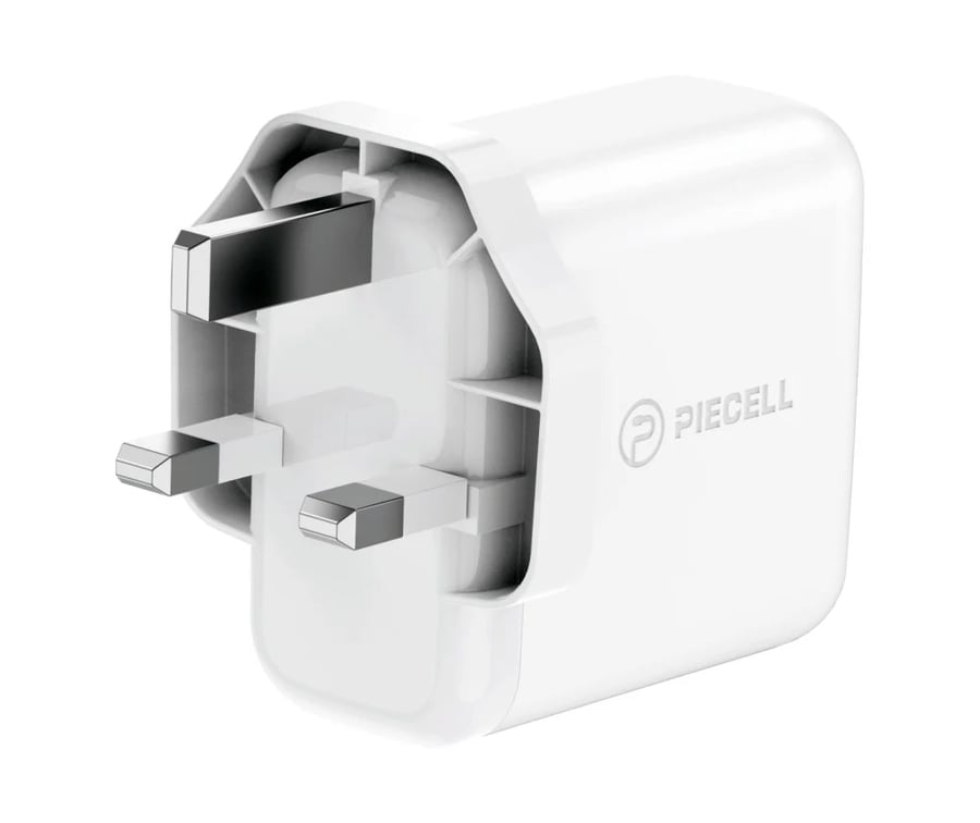 شاحن جداري 65 واط منفذ USB ومنفذين PD أبيض PIECELL - U1