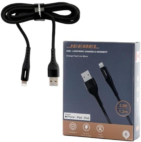 سلك شحن USB أيفون قماش JE-B309 أسود - JEEBEL