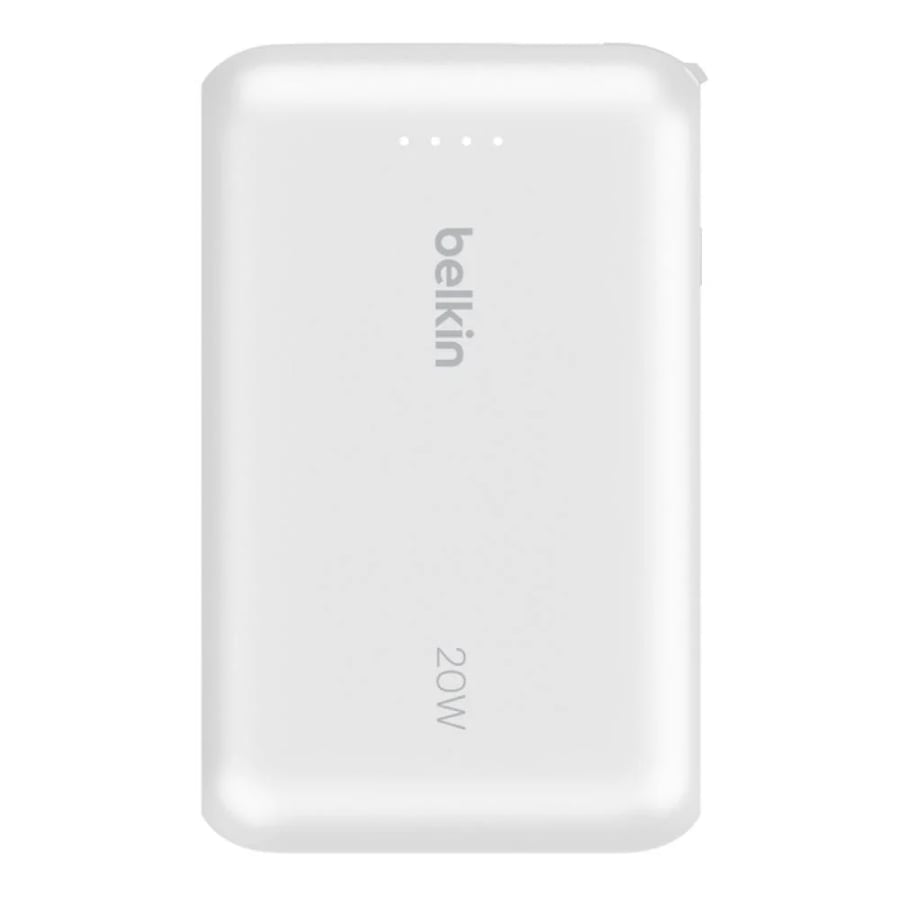 باور بانك 10 الاف مل أمبير بقوة 20 واط مع كيابل مدمجة أبيض - BELKIN
