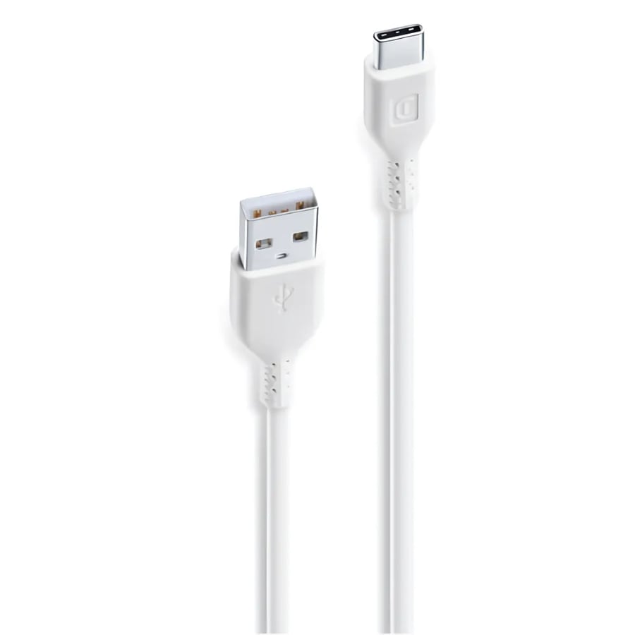 سلك شحن USB تايب سي ربل أبيض - Cellularline