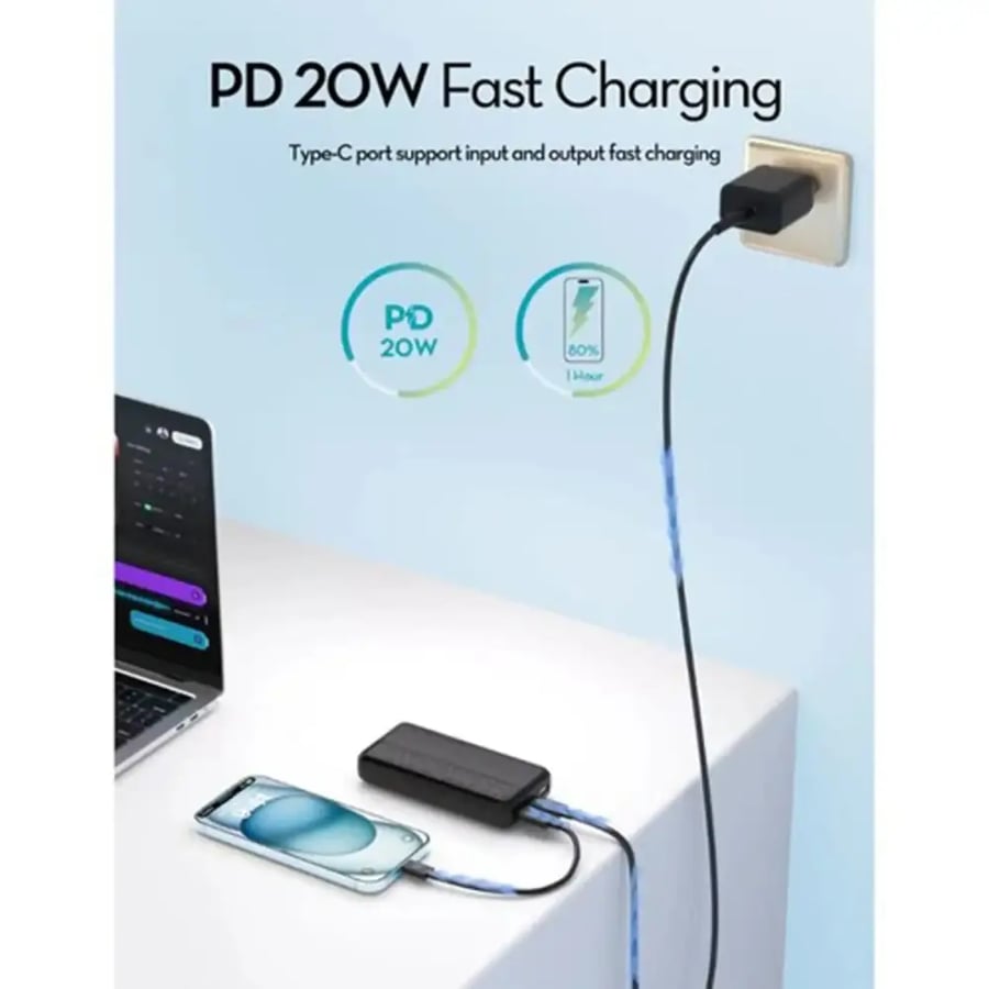 باور بانك بسعة 20 ألف مل أمبير 20 واط أسود - RAVPOWER