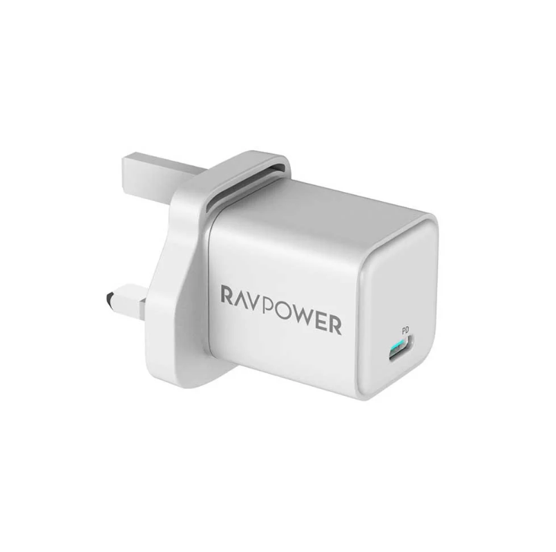 شاحن جداري 20 واط أبيض منفذ بي دي - RAVPOWER