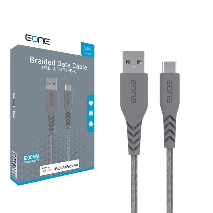 سلك شحن USB تايب سي رمادي - EONE