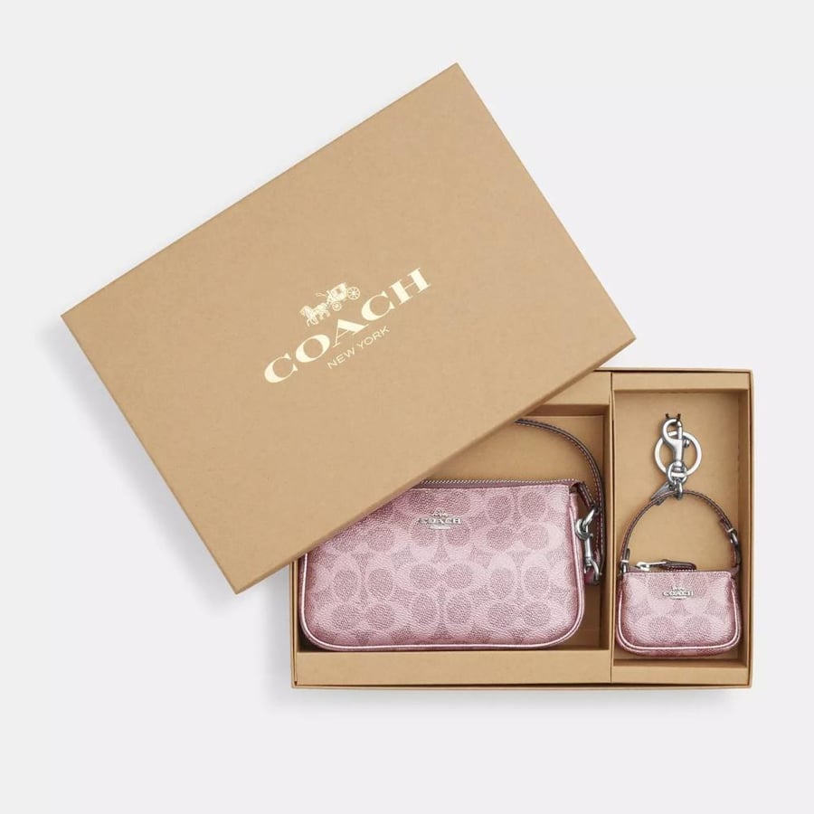 Boxed Nolita 19 And Nolita Bag Charm Set In Signature Canvas