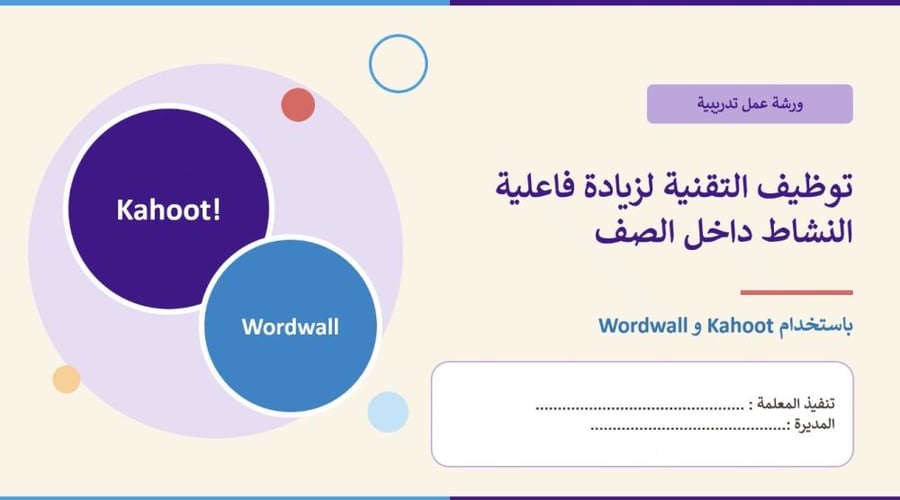 توظيف التقنية لزيادة الفاعلية النشاط داخل الصف باستخدام برنامج kahoot و wordwall
