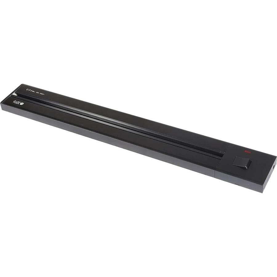 A visible multiple outlet power strip with addable and removable sockets, black stone color, 60 cm, Teflon.