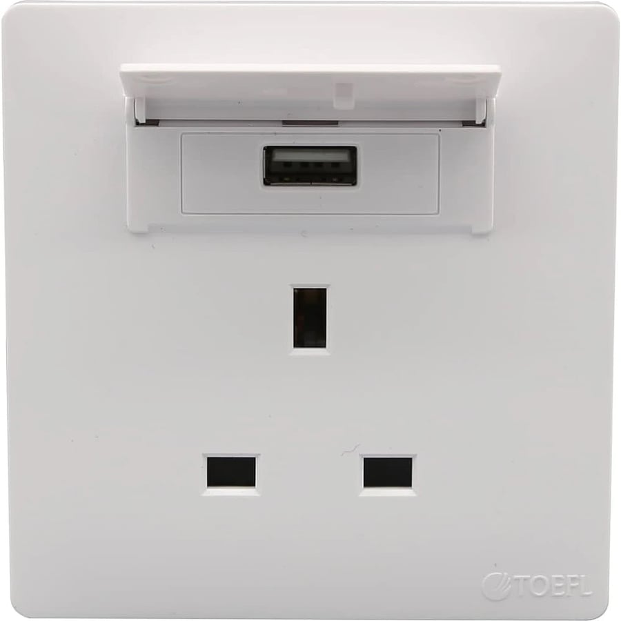 Triple fuse with USB port, white piano color