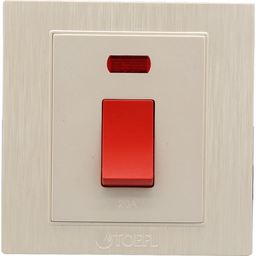 مفتاح سخان مربع طقة حمراء 20 امبير لون لولي فاخر توفل
